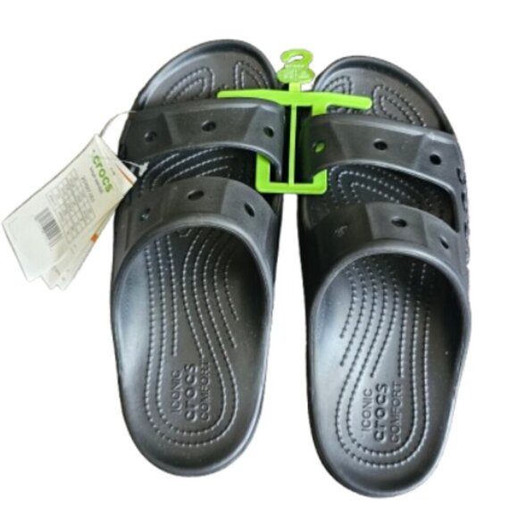 Crocs Unisex Black Baya Slides Sandals Size W-9 And M-7 - Picture 1 of 6